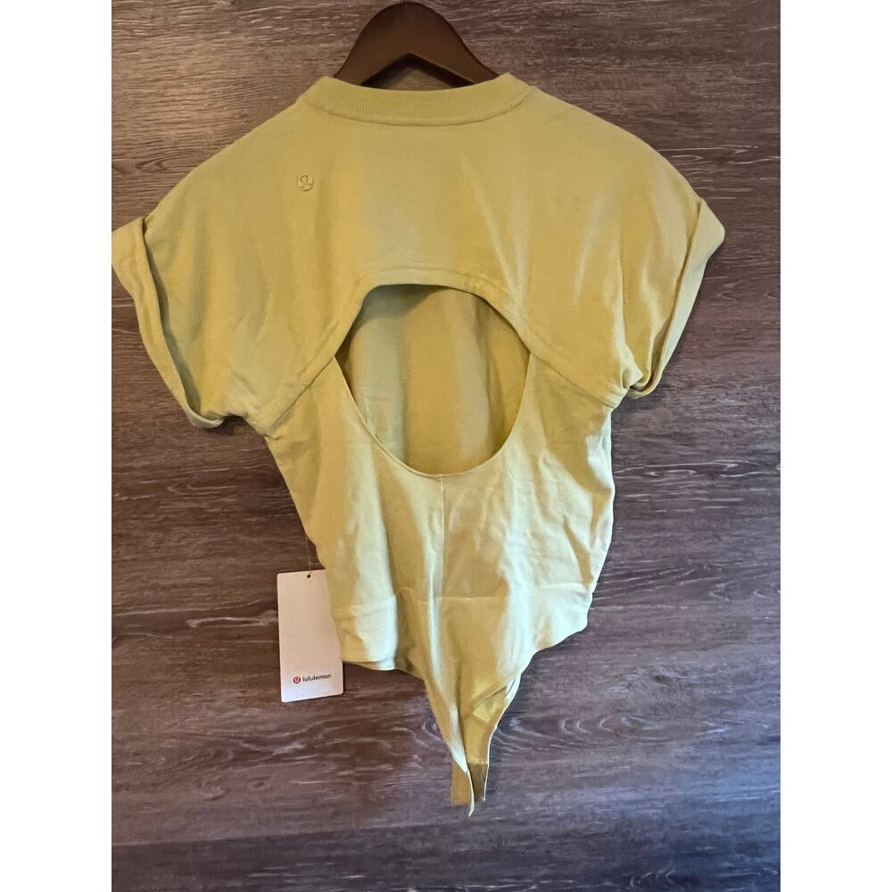 Lululemon Heavyweight Cotton T-shirt Bodysuit green Size Small - Picture 2 of 7